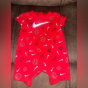 Nike Red Sports-Themed Kids One Piece